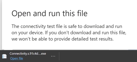 Screenshot of the Advanced tests client application.