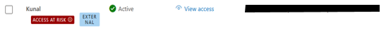 Screenshot of a VL user with the ACCESS AT RISK tag.