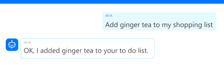 Screenshot of the user asking the agent to add an item to their shopping list, but the agent incorrectly adds the item to their todo list.