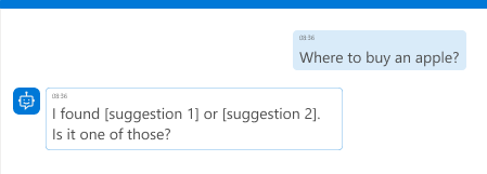 Screenshot of an agent offering suggestions.