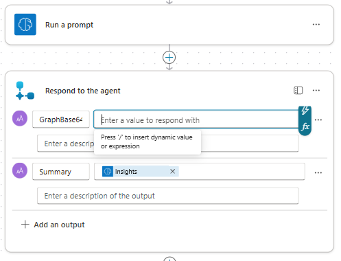 Screenshot of selecting Summary text and Graph image outputs.