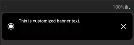 Screenshot of an example of custom banner text on Teams mobile.