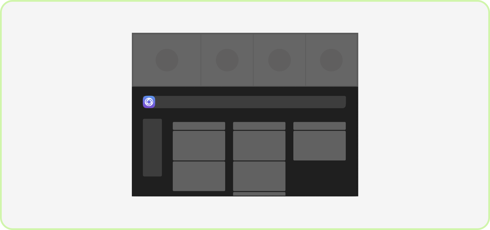 Example showing vertical scrolling in an in-meeting tab.