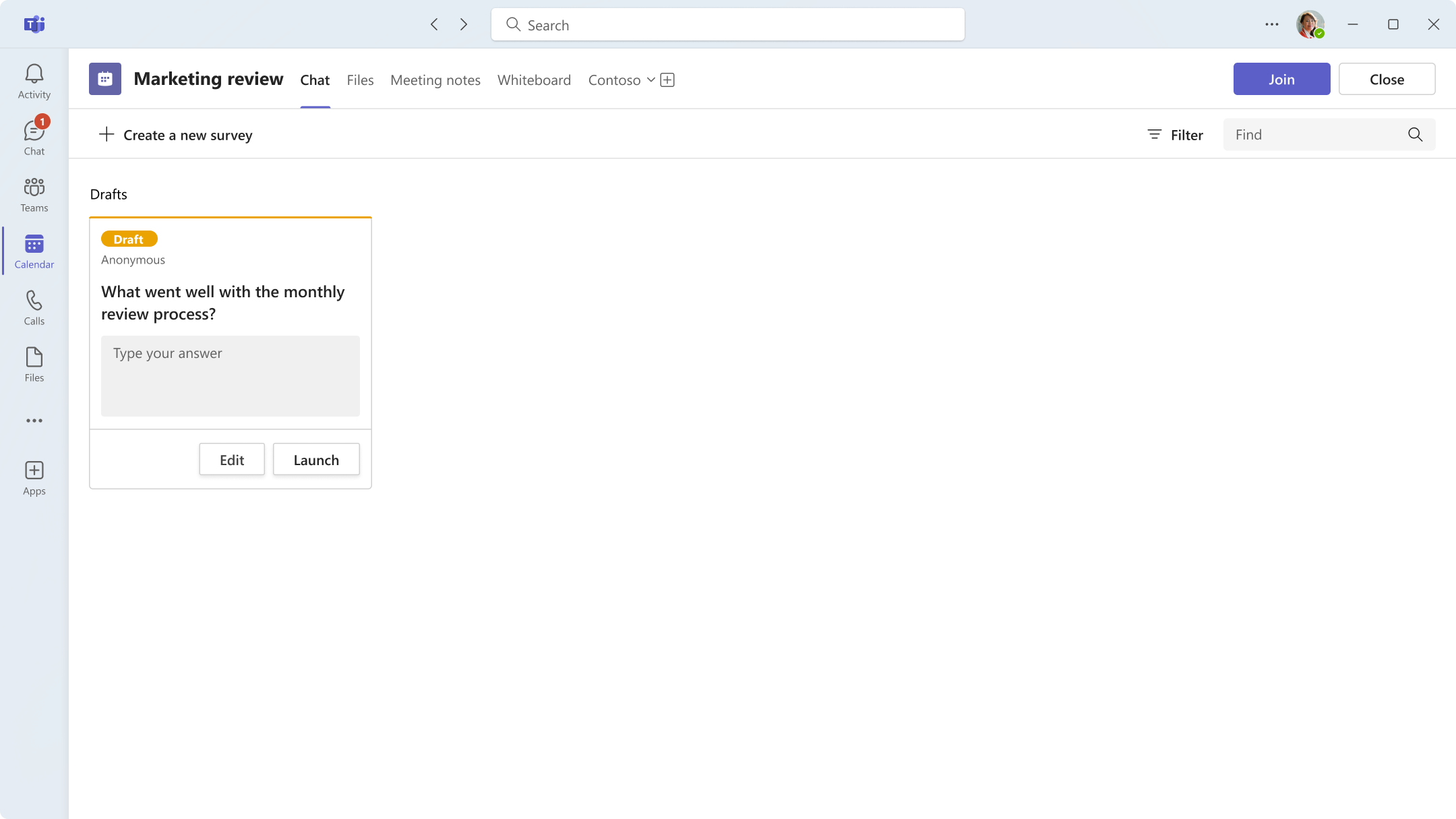 Screenshot shows desktop Teams tabs in the meeting details view in the Teams meeting.