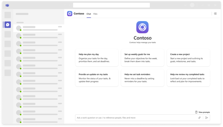 Image shows an example of prompt starters.