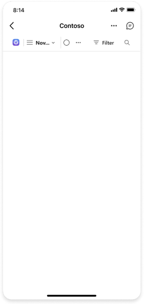 Example shows a toolbar template on mobile.