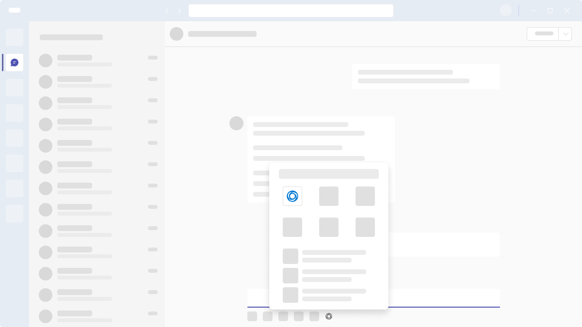 Diagram that shows an app icon in message extension flyout.