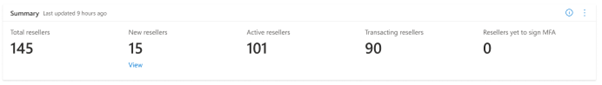 Screenshot that shows the transacting resellers.