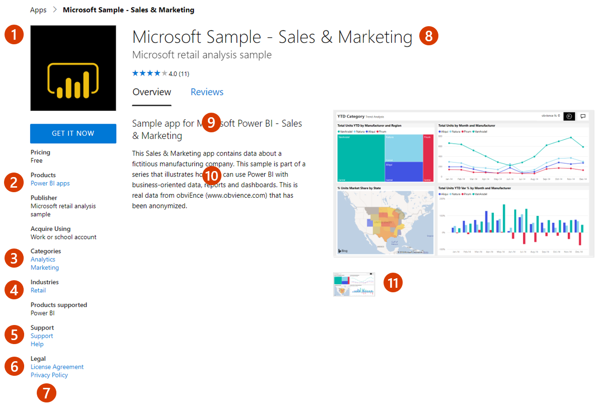 Illustrates how this offer appears in Microsoft Marketplace.