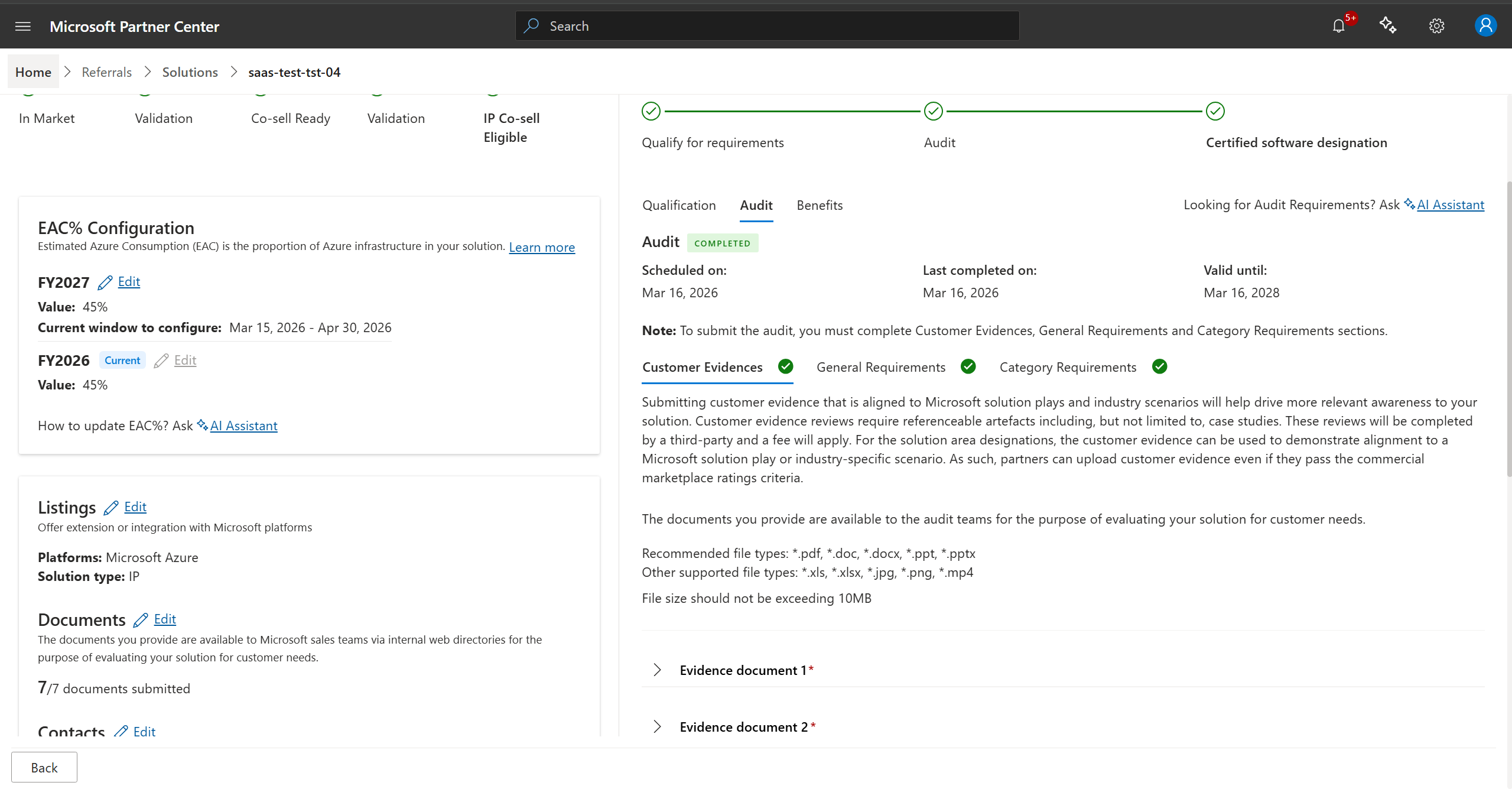 Shows a screen capture example of the audit tab.