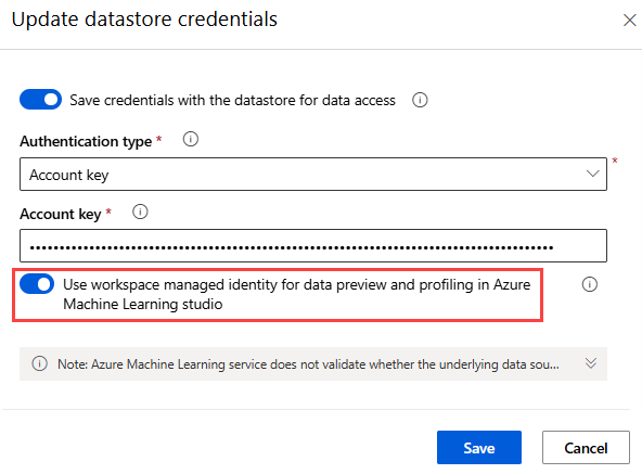 Screenshot that shows how to Enable Workspace Managed Identity.