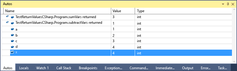 AutosReturnValueCSharp2 AutosReturnValueCSharp2