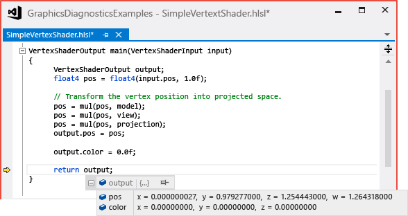 The value of "output.color" is black.