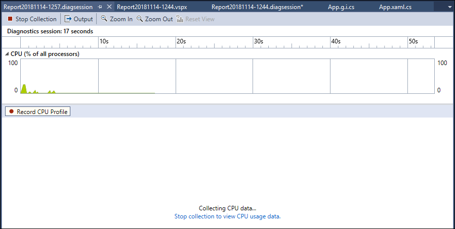 Stop CPU Usage data collection