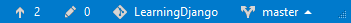 Git controls in the Visual Studio window