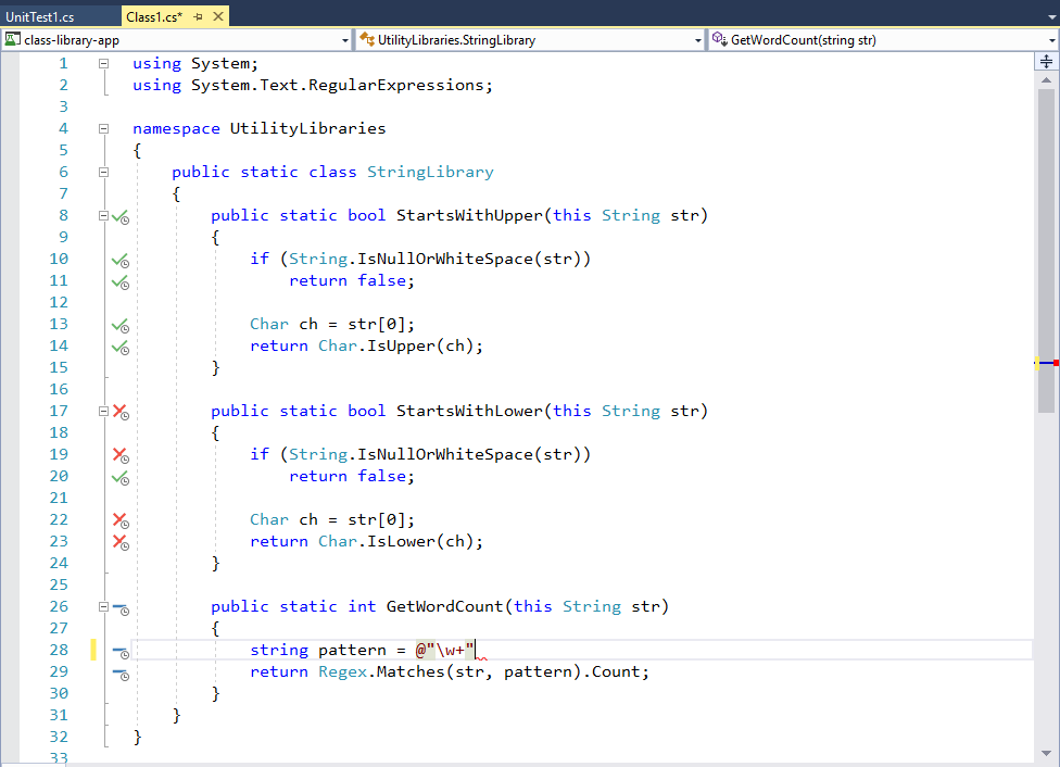 Code coverage in Visual Studio with timer icon