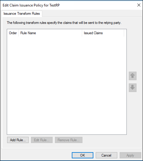 Screenshot that shows where to select Add Rule when you create a rule to issue an AD&nbsp;FS&nbsp;1.x Name ID claim.