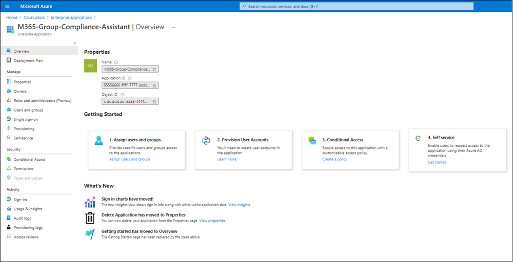 Overview page for IB compliance assistant app