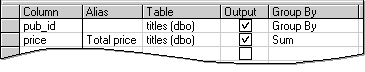 Screenshot of adding a column alias to the query result set.