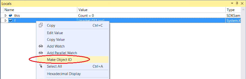 CreateObjectID Screenshot showing how to create an object ID.