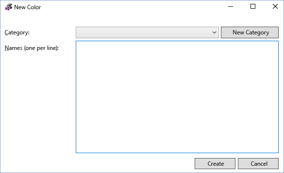 VSIX Color Editor New Color