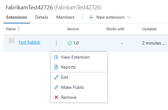 Screenshot that shows the Remove menu item.
