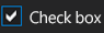 Focused check box in the Dark theme