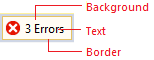 Command icon with text redline
