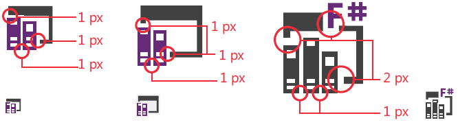 0404-47_ElementSpacing Element spacing for icons sized 16x16, 24x24, and 32x32