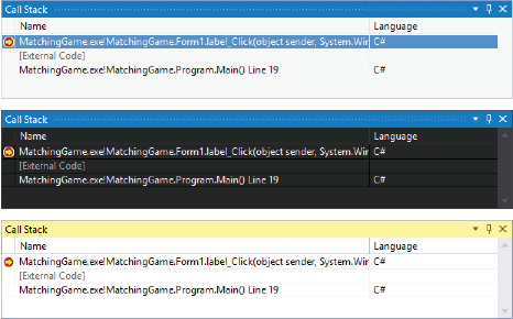 Grid control in Light (top), Dark (center), and Blue (bottom) themes