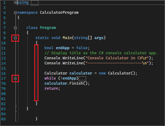 Screenshot that shows the Visual Studio 2022 IDE with red boxes.