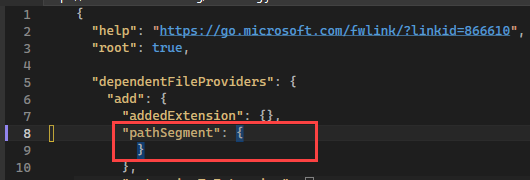 Screenshot that shows a pathSegment rule.