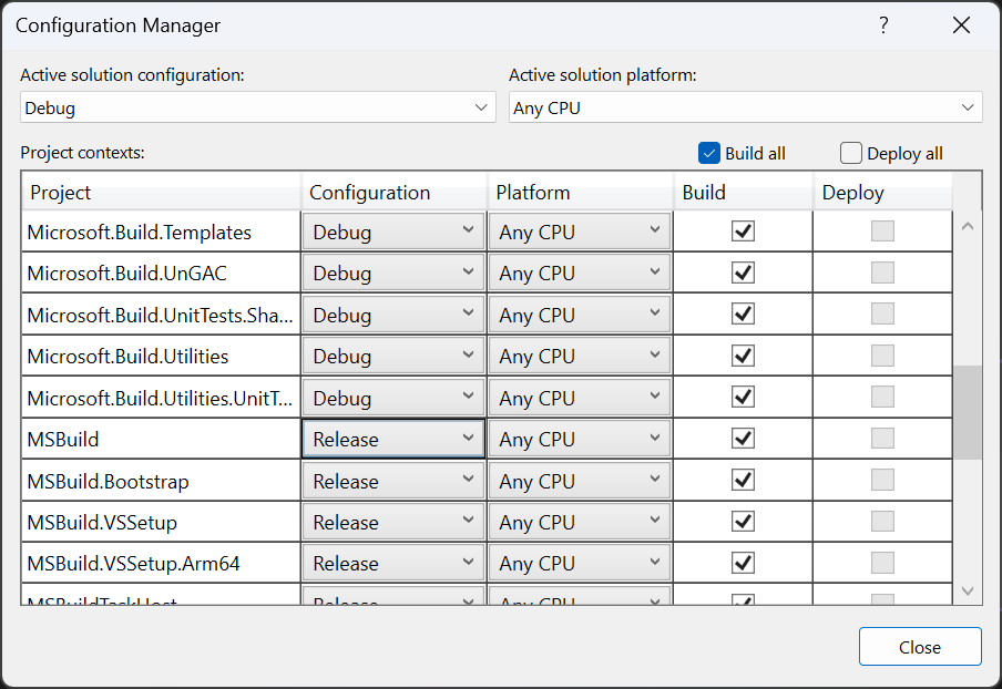 Screenshot of Configuration Manager dialog.