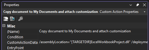 Screenshot of the Copy document to My Documents properties window.