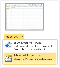 Advanced Properties in Excel. Advanced Properties in Excel.
