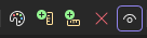 Screenshot of the second group of rulers toolbar buttons in XAML Live Preview.