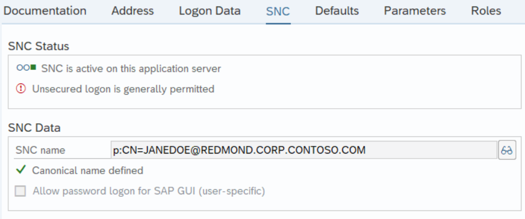 SAP SNC Name SAP SNC Name