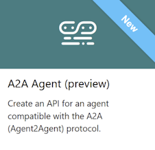 Screenshot of selecting A2A agent API tile in the portal.