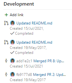 Screenshot that shows the Development control.