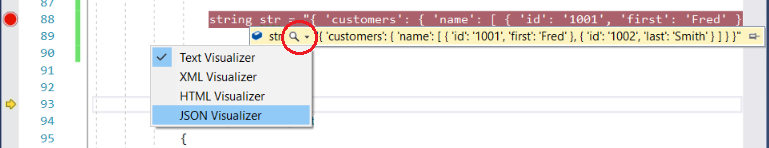 OpenStringVisualizer Screenshot that shows how to open a String Visualizer.
