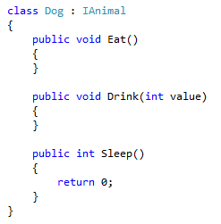 Screenshot of Resulting Class - C#.