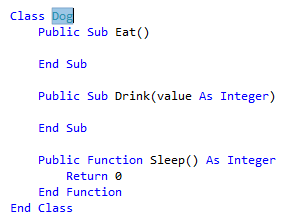 Screenshot of Highlighted code - Visual Basic.