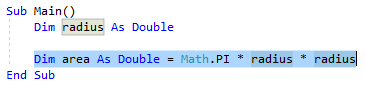 Screenshot of Visual Basic code for the Main Sub. In that Sub, a line of code is highlighted.