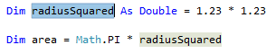 Screenshot of Highlighted code- Visual Basic.