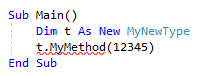 Highlighted code VB