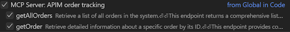 Screenshot zum Auswählen von Tools in Visual Studio Code.