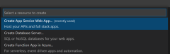 Screenshot: Dialogfeld in VS&nbsp;Code zum Auswählen von Eine neue Web-App erstellen.