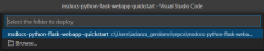 Screenshot: Dialogfeld in VS&nbsp;Code zum Auswählen des Ordners für die Bereitstellung als neue Web-App.