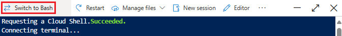 Screenshot der Schaltfläche zum Wechseln zwischen Bash und PowerShell