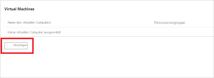 Screenshot der Schaltfläche zum Hinzufügen virtueller Computer.